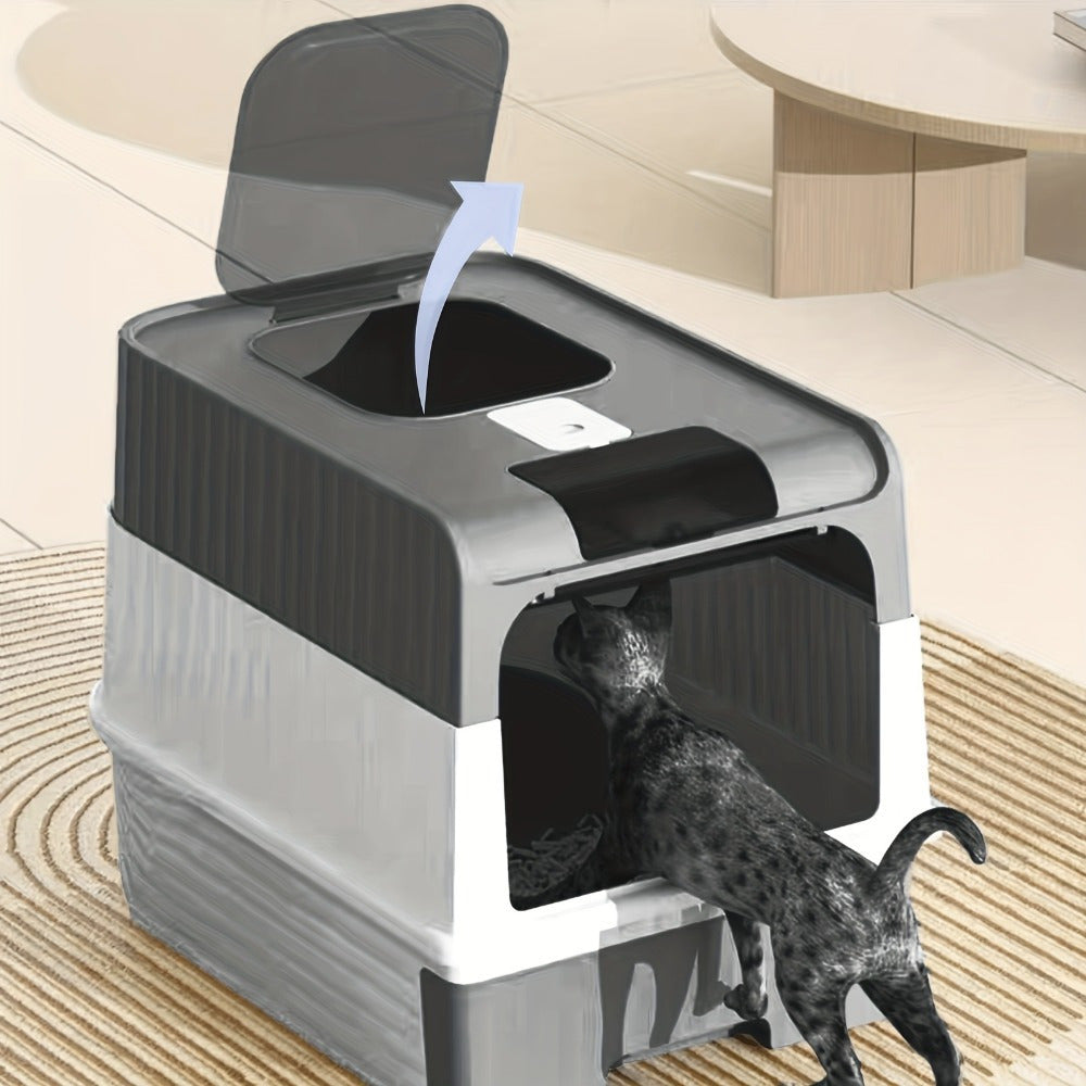 Extra Large Dual Entry Cat Litter Box Enclosed Easy Clean Design