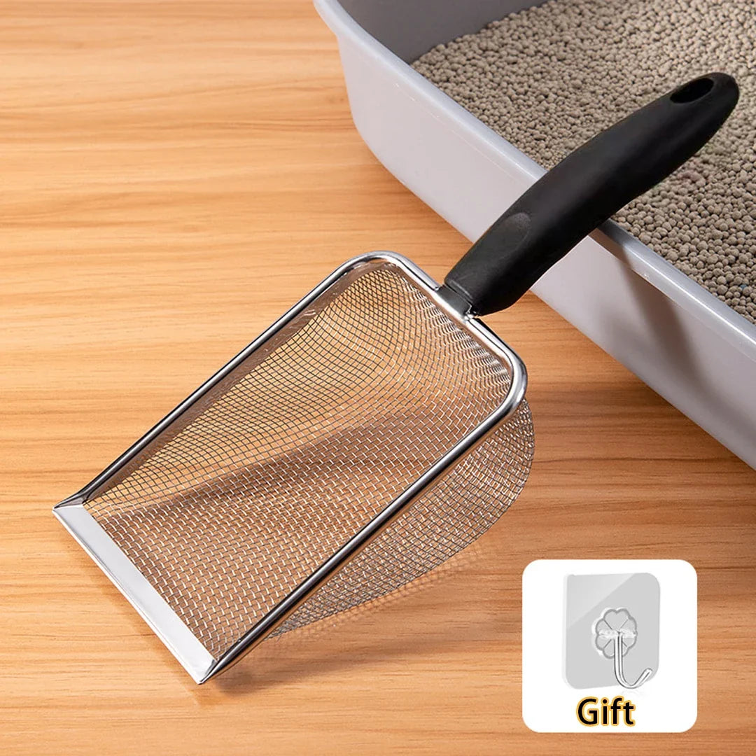 Ergonomic Stainless Steel Cat Litter Scoop Durable Odor-Proof Cleaner