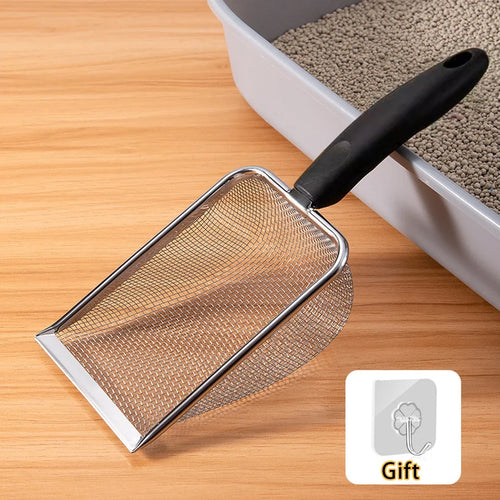 Ergonomic Stainless Steel Cat Litter Scoop Durable Odor-Proof Cleaner